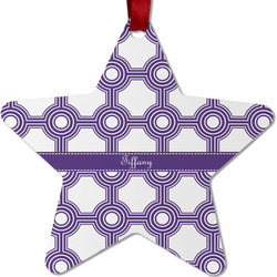 Connected Circles Metal Star Ornament - Double Sided w/ Name or Text