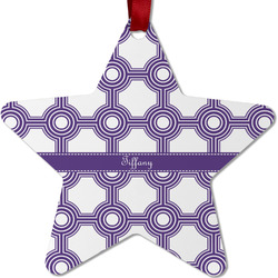 Connected Circles Metal Star Ornament - Double Sided w/ Name or Text