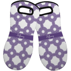 Connected Circles Neoprene Oven Mitts - Set of 2 w/ Name or Text