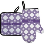Connected Circles Oven Mitt & Pot Holder Set w/ Name or Text