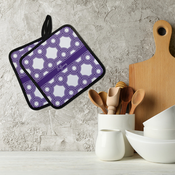 Connected Circles Neoprene Pot Holder - Set of 2  LIFESTYLE