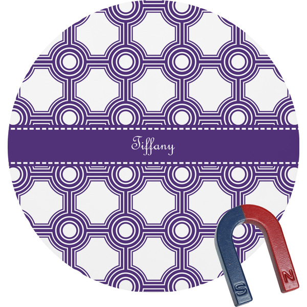 Custom Connected Circles Round Fridge Magnet (Personalized)