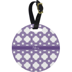 Connected Circles Plastic Luggage Tag - Round (Personalized)