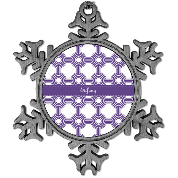 Custom Connected Circles Vintage Snowflake Ornament (Personalized)