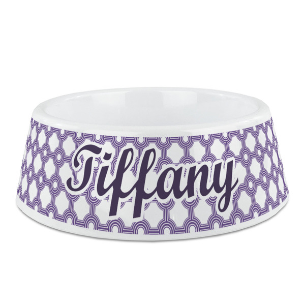 Custom Connected Circles Plastic Dog Bowl (Personalized)