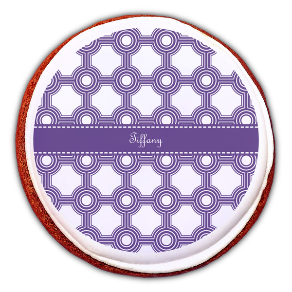 Connected Circles Printed Icing Circle - Large - On Cookie