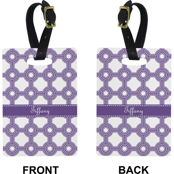 Connected Circles Rectangle Luggage Tag (Front + Back)