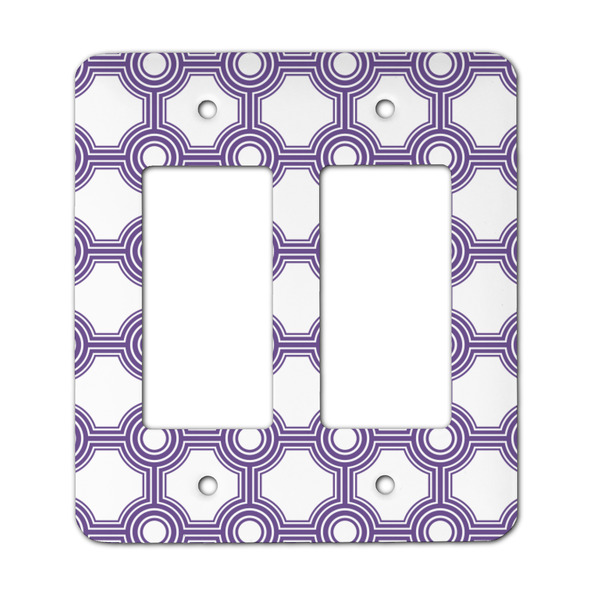 Custom Connected Circles Rocker Style Light Switch Cover - Two Switch