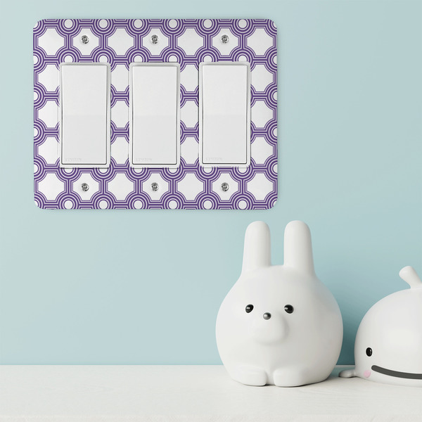 Connected Circles Rocker Light Switch Covers - Triple - IN CONTEXT