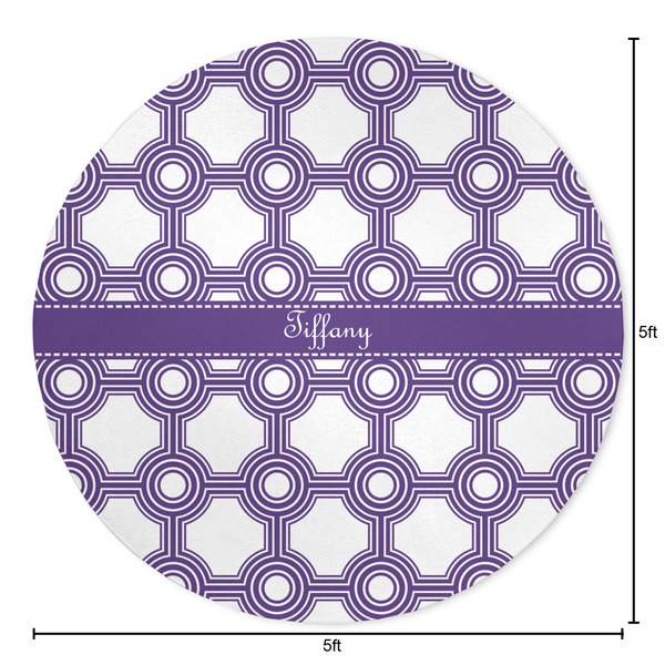 Connected Circles Round Area Rug - Size