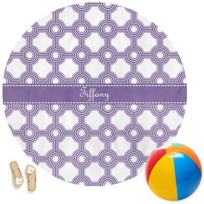 Connected Circles Round Beach Towel (Personalized)
