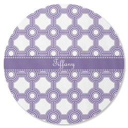 Connected Circles Round Rubber Backed Coaster (Personalized)