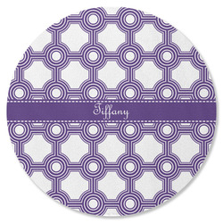 Connected Circles Round Rubber Backed Coaster (Personalized)