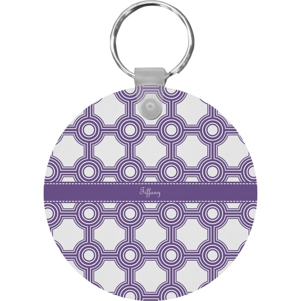 Custom Connected Circles Round Plastic Keychain (Personalized)
