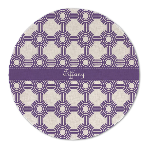 Custom Connected Circles Round Linen Placemat (Personalized)