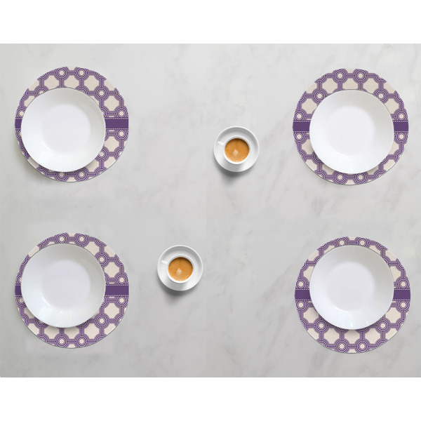 Connected Circles Round Linen Placemats - LIFESTYLE (set of 4)