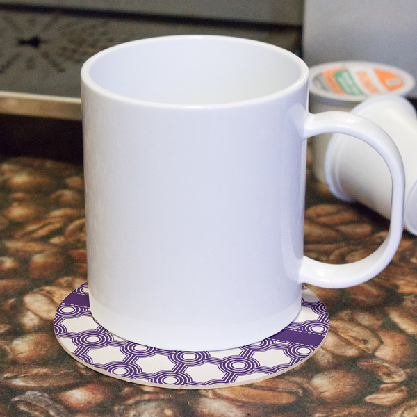 Connected Circles Round Paper Coaster - With Mug