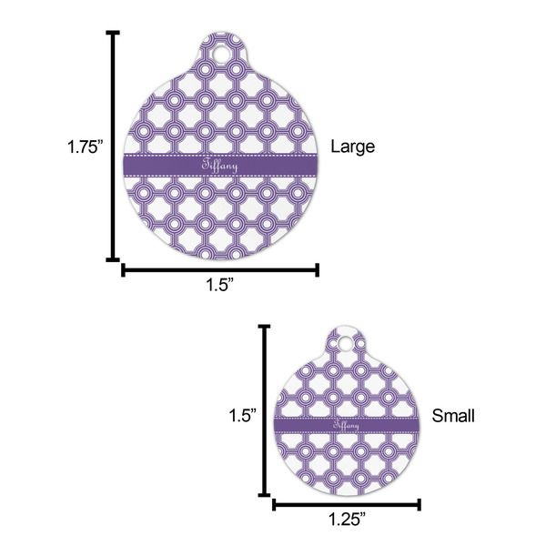 Connected Circles Round Pet ID Tag - Large - Comparison Scale