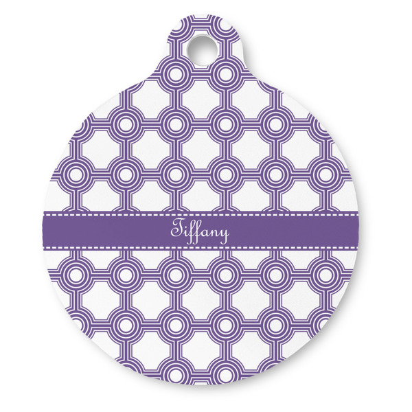 Custom Connected Circles Round Pet ID Tag - Large (Personalized)