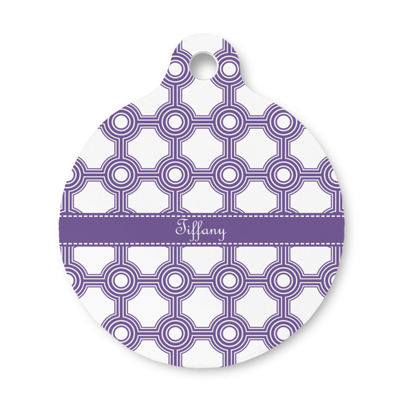 Custom Connected Circles Round Pet ID Tag - Small (Personalized)