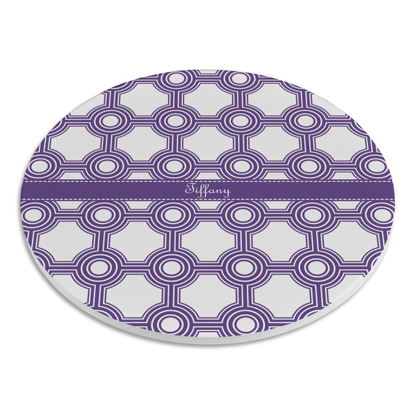 Connected Circles Round Stone Trivet - Angle View