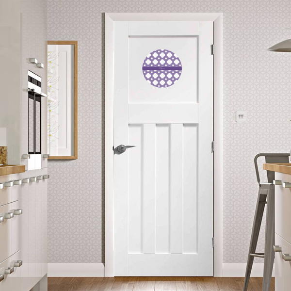 Connected Circles Round Wall Decal on Door