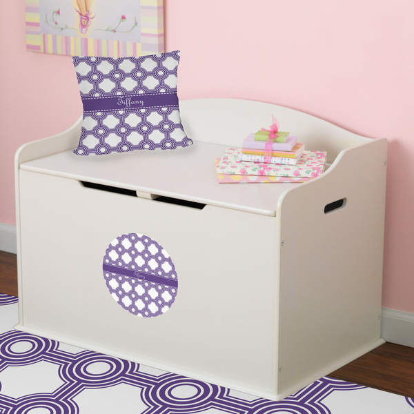 Connected Circles Round Wall Decal on Toy Chest