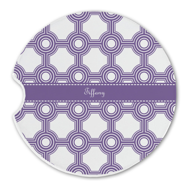 Custom Connected Circles Sandstone Car Coaster - Single (Personalized)