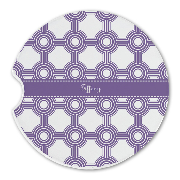 Connected Circles Sandstone Car Coaster - Single