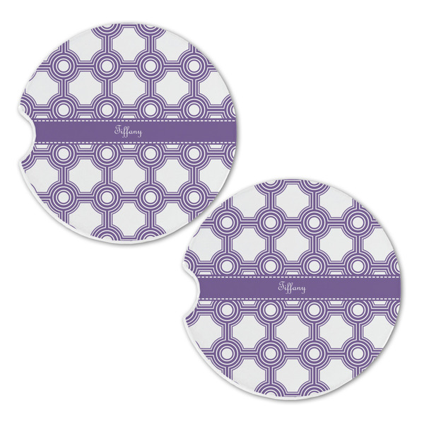 Connected Circles Sandstone Car Coasters - Set of 2