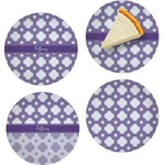 Connected Circles Set of 4 Glass Appetizer / Dessert Plate 8" (Personalized)