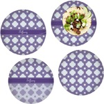 Connected Circles Set of 4 Glass Lunch / Dinner Plate 10" (Personalized)
