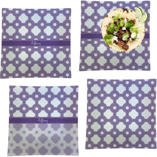 Connected Circles Set of Square Dinner Plates