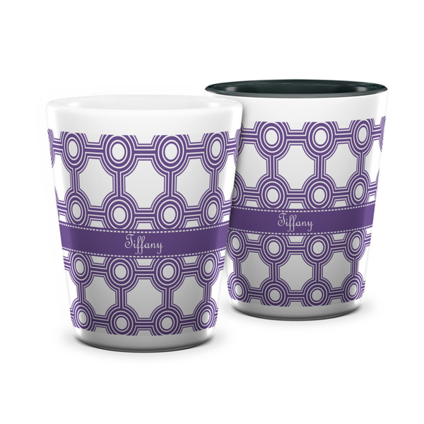 Custom Connected Circles Ceramic Shot Glass - 1.5 oz (Personalized)