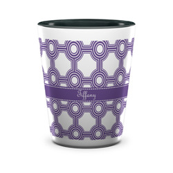 Connected Circles Ceramic Shot Glass - 1.5 oz - Two Tone - Single (Personalized)