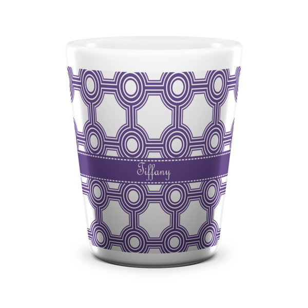 Connected Circles Shot Glass - White - FRONT