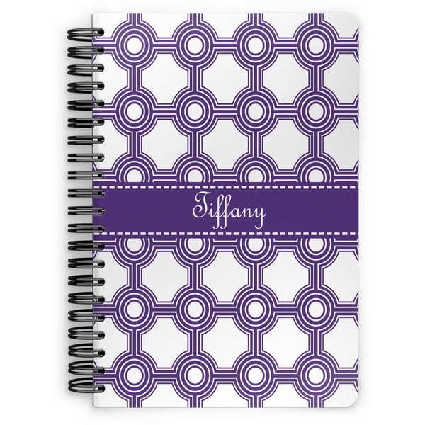 Custom Connected Circles Spiral Notebook - 7x10 w/ Name or Text