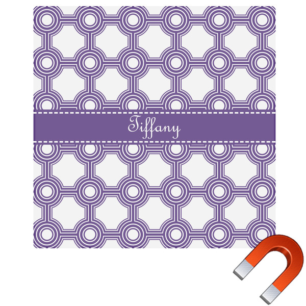 Custom Connected Circles Square Car Magnet - 6" (Personalized)