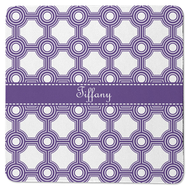 Custom Connected Circles Square Rubber Backed Coaster (Personalized)