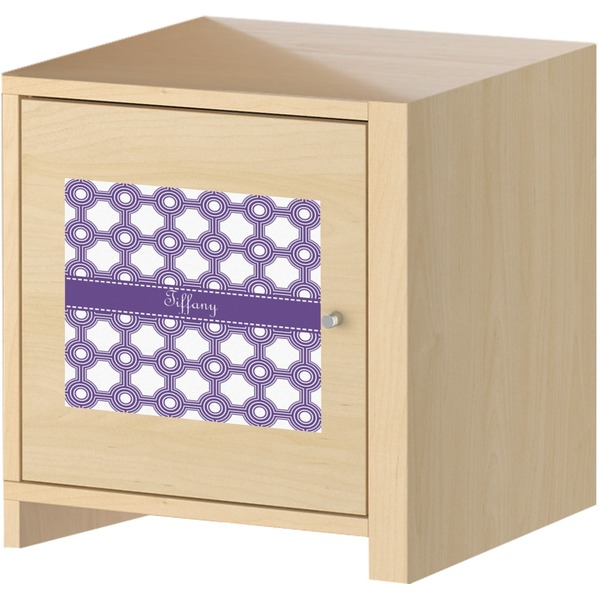 Connected Circles Square Wall Decal on Wooden Cabinet