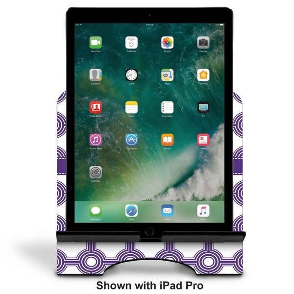 Connected Circles Stylized Tablet Stand - Front with ipad