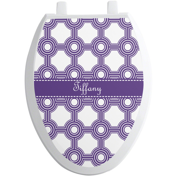 Custom Connected Circles Toilet Seat Decal - Elongated (Personalized)