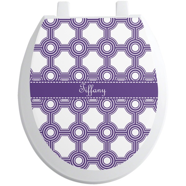 Custom Connected Circles Toilet Seat Decal (Personalized)