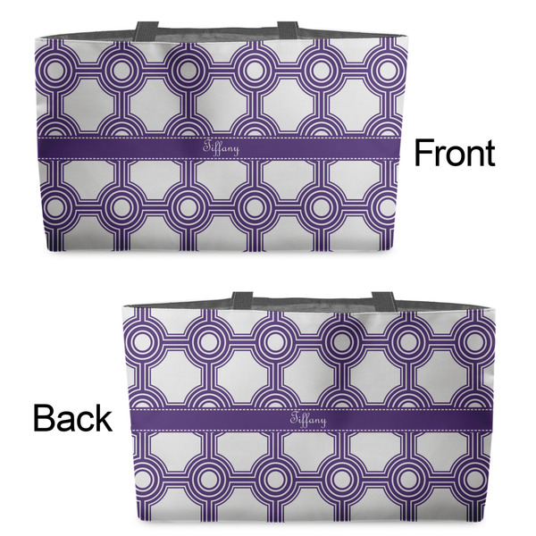 Connected Circles Tote w/Black Handles - Front & Back Views