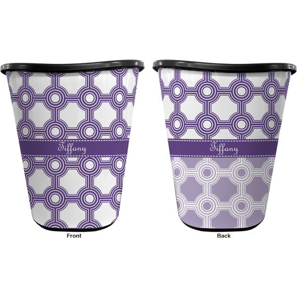 Connected Circles Trash Can Black - Front and Back - Apvl