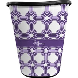 Connected Circles Waste Basket - Single Sided (Black) (Personalized)