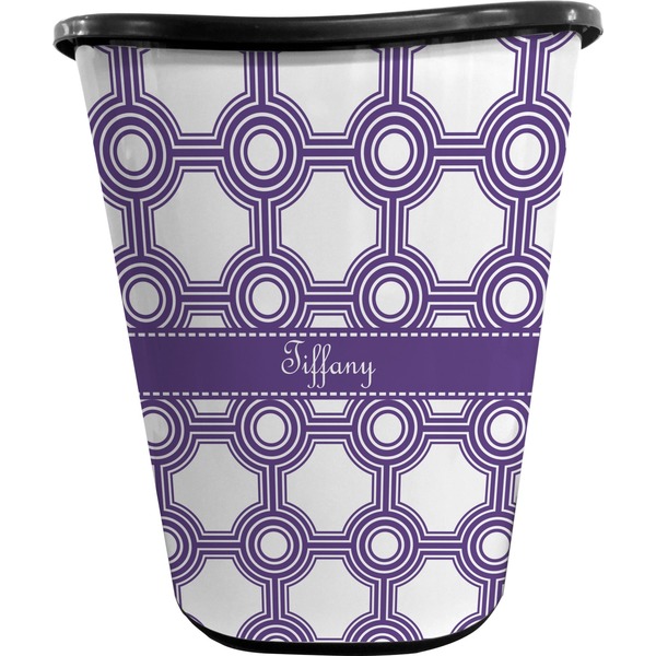 Custom Connected Circles Waste Basket - Double Sided (Black) (Personalized)