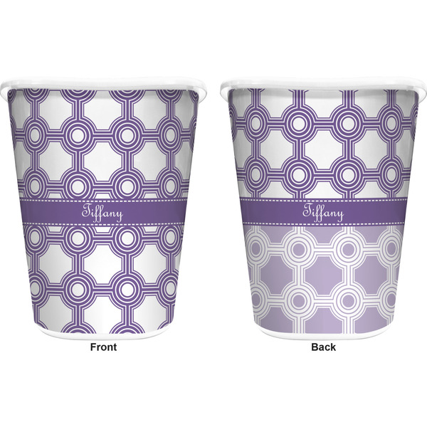 Connected Circles Trash Can White - Front and Back - Apvl