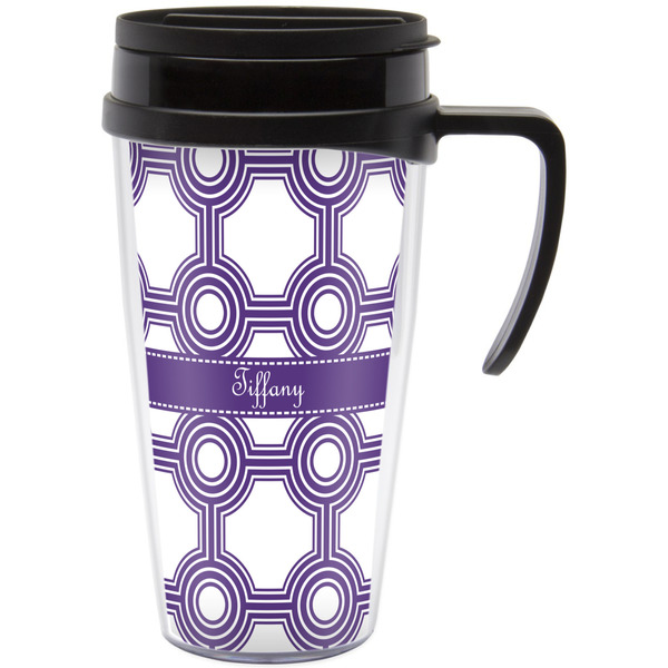Custom Connected Circles Acrylic Travel Mug with Handle (Personalized)