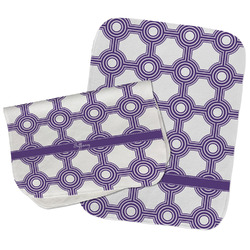 Connected Circles Burp Cloths - Fleece - Set of 2 w/ Name or Text